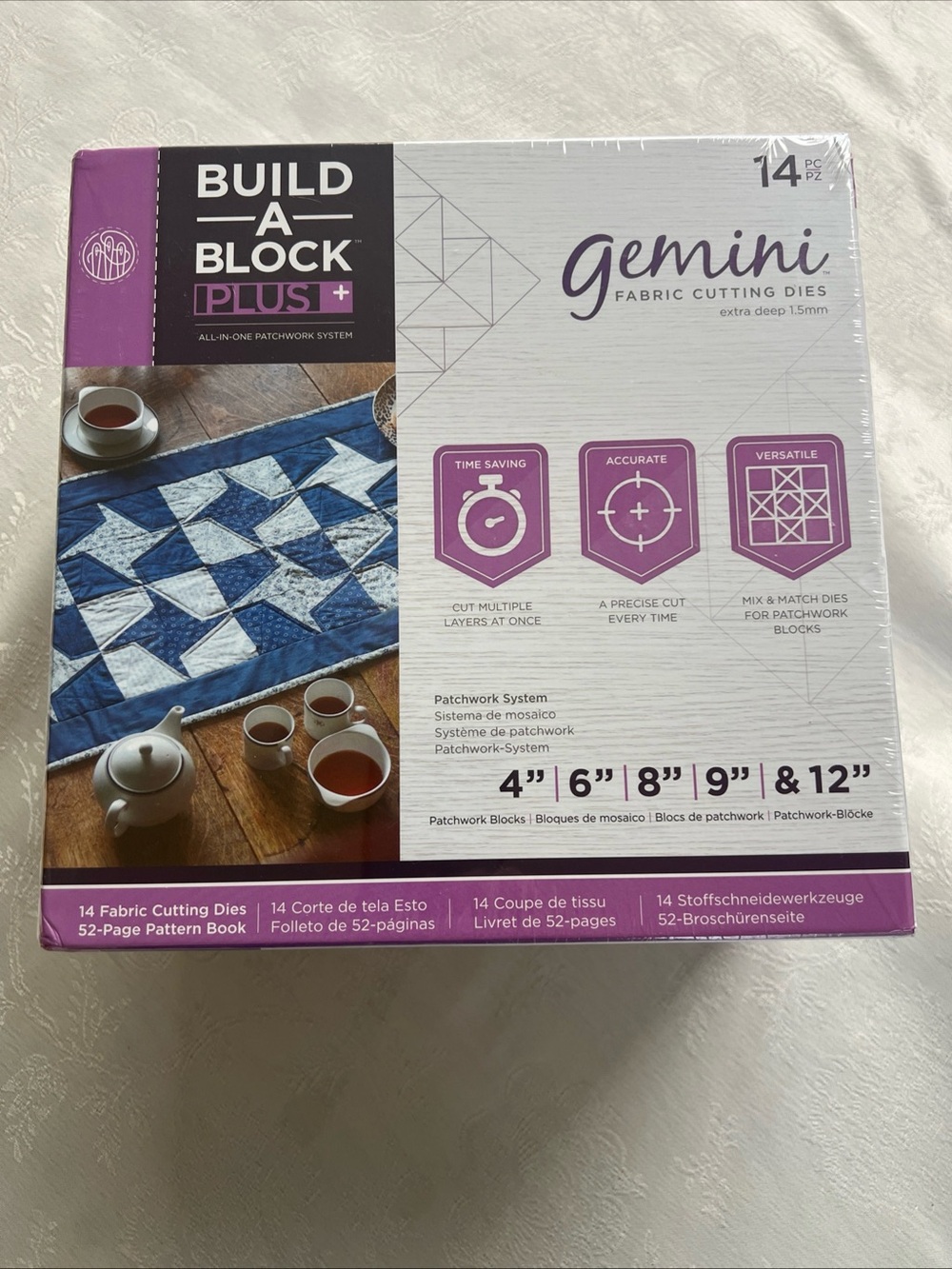 Gemini Build-A-Block Plus Fabric Quilts Cutting Dies 14pc Set Crafters Companion